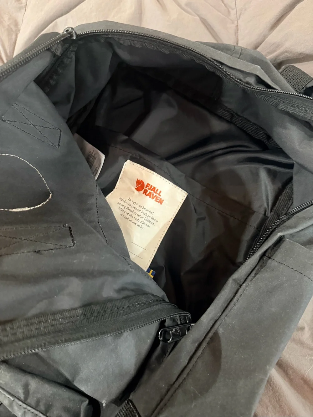 Fjallraven Kanken Backpack - Black with Red Logo